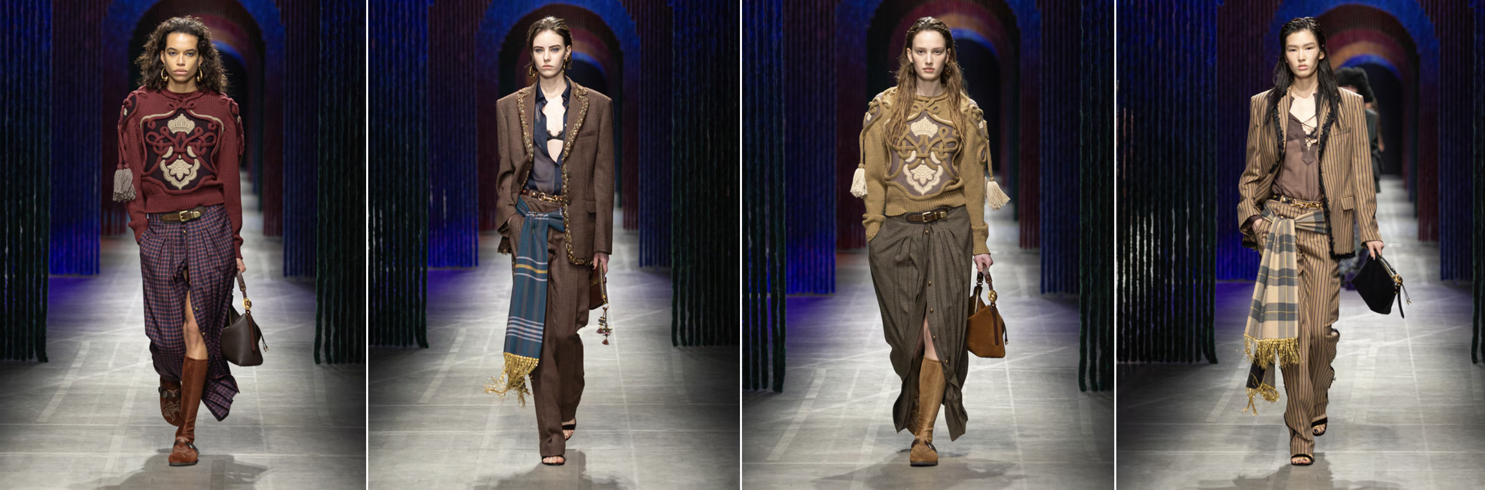 Etro FW26 sequined caftan runway look