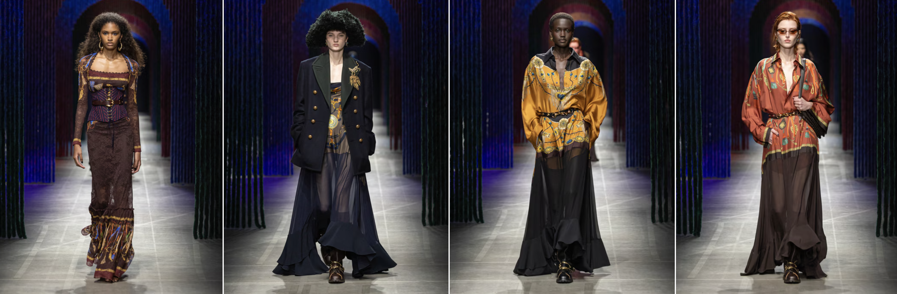 Etro FW26 sequined caftan runway look