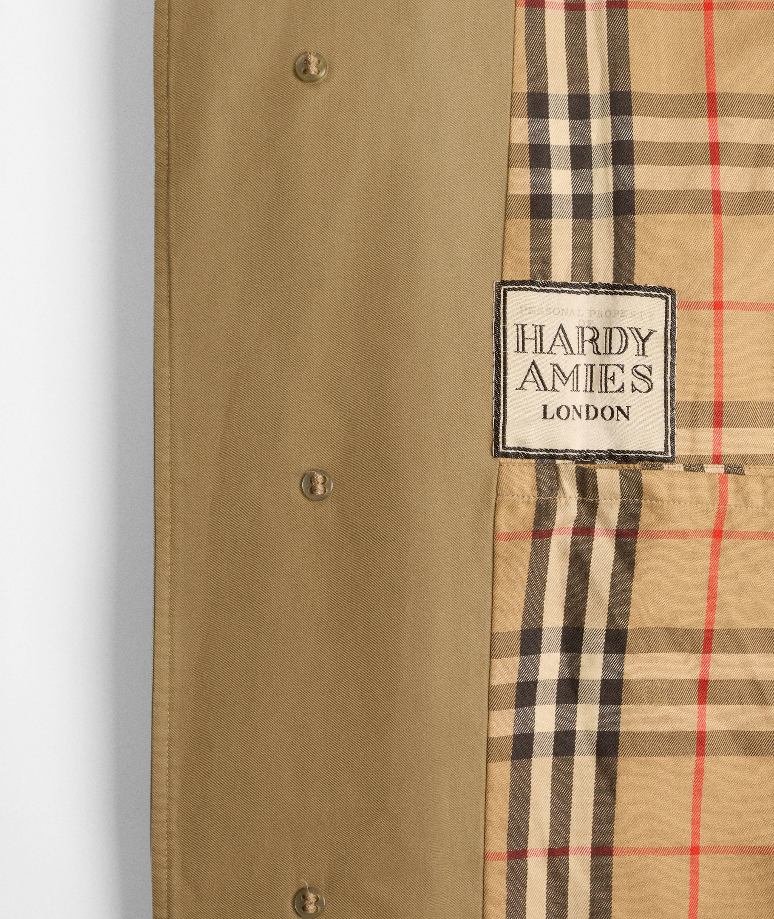Detail Of The Personalised Label In British Fashion Designer Hardy Amies’S Burberry Car Coat, 1979