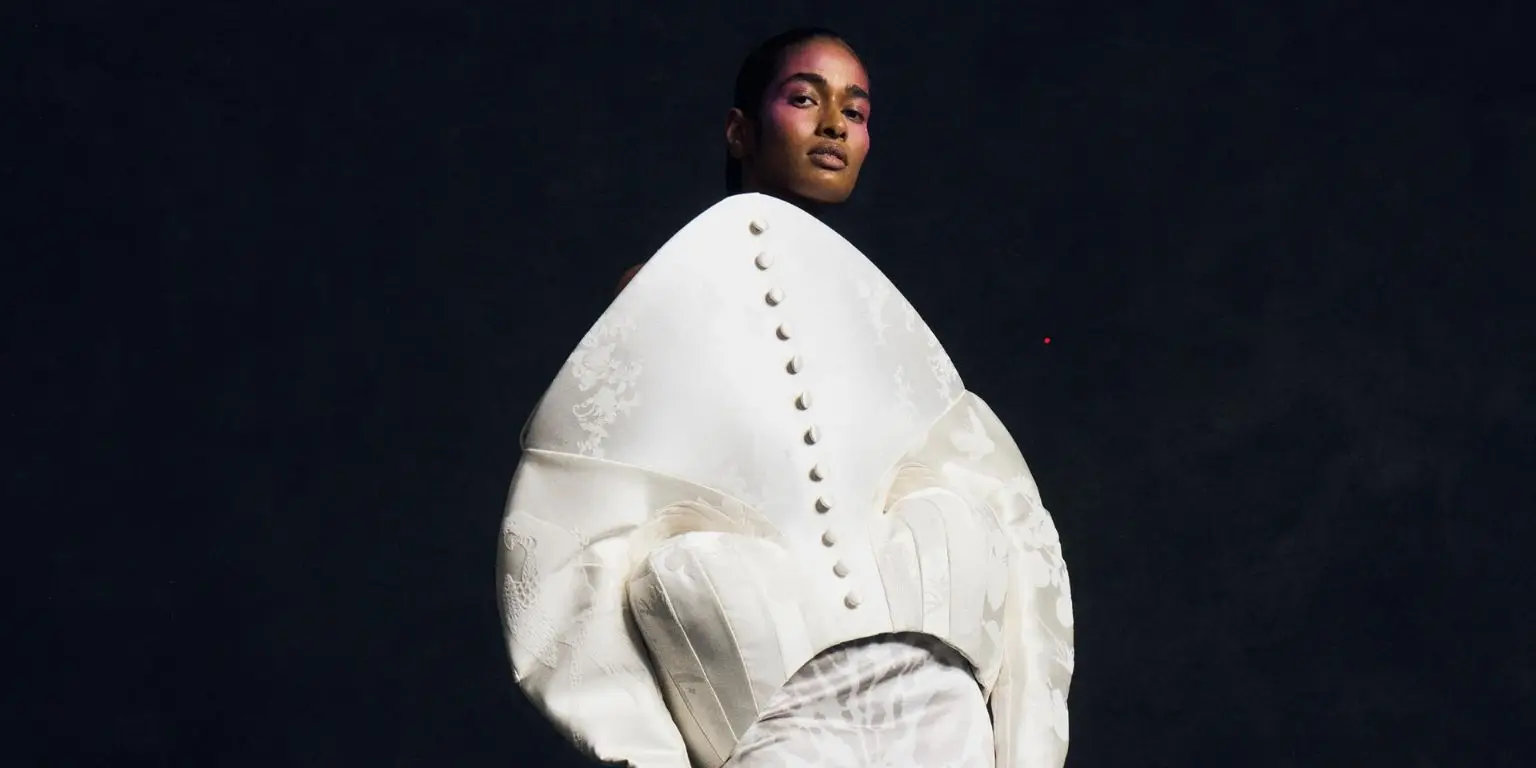 London Fashion Week: Harris Reed SS27 Turns Seven Years of Drama Into a Study in White