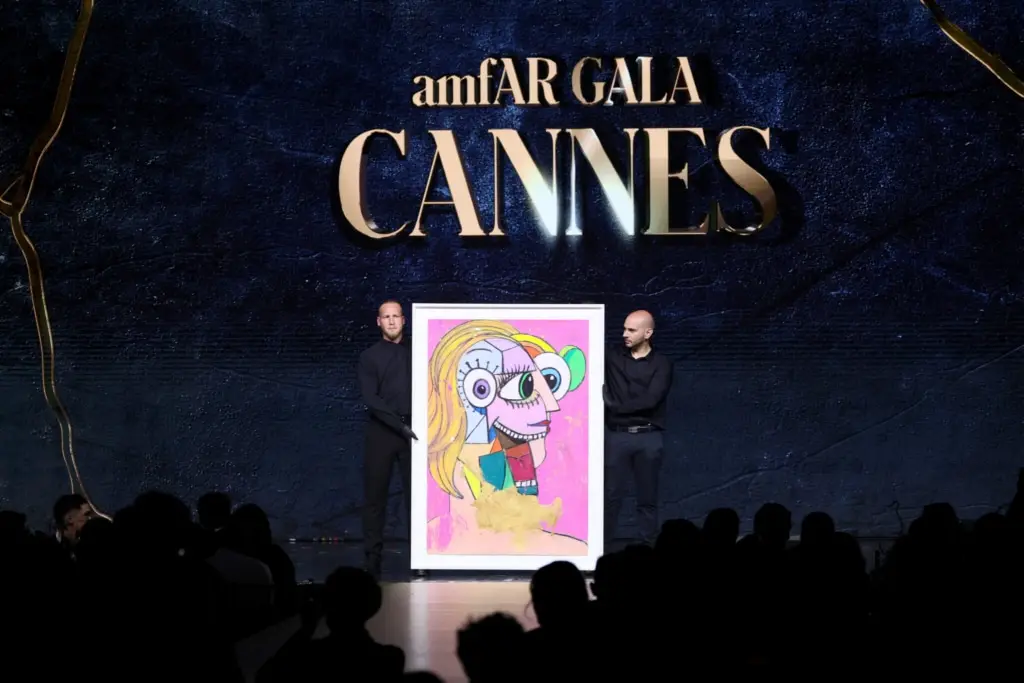 An item for auction onstage during the amfAR gala Cannes 2025  (Photo by Andreas Rentz/amfAR/Getty Images for amfAR)